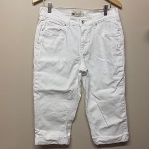 Levi's White denim crops